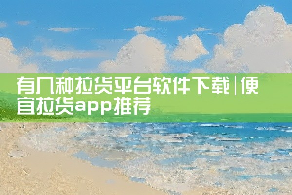 有几种拉货平台软件下载