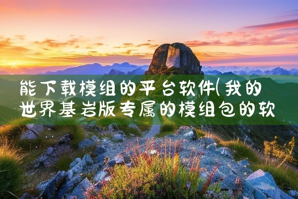 能下载模组的平台软件