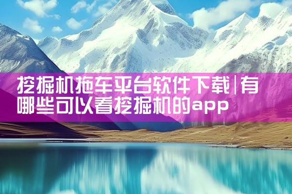 挖掘机拖车平台软件下载