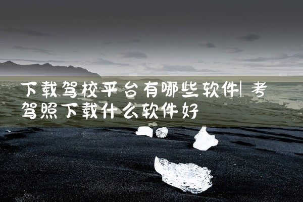 下载驾校平台有哪些软件