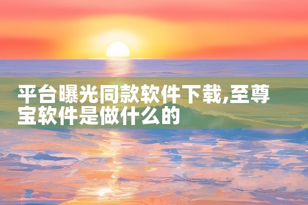 平台曝光同款软件下载