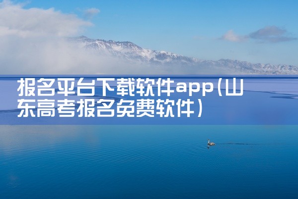 报名平台下载软件app